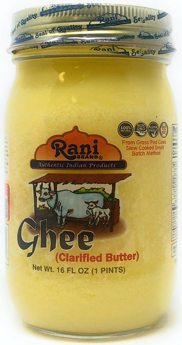 Rani Ghee Pure & Natural from Grass Fed Cows (Clarified Butter) 16oz (1lb) 454g ~ Glass Jar | Paleo & Keto Friendly | Gluten Free | Product of USA