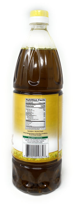 Rani Mustard Oil (Kachi Ghani) 33.8 Ounce (1 Liter) NON-GMO | Gluten Free | Vegan | 100% Natural