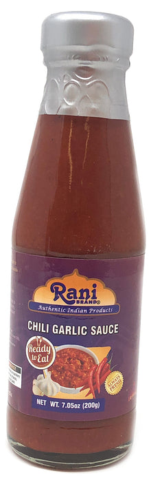 Rani Chili Garlic Sauce 7oz (200g) Glass Jar, Perfect for dipping, Savory Dishes & french fries! ~ Gluten Free | NON-GMO | No Colors | Indian Origin
