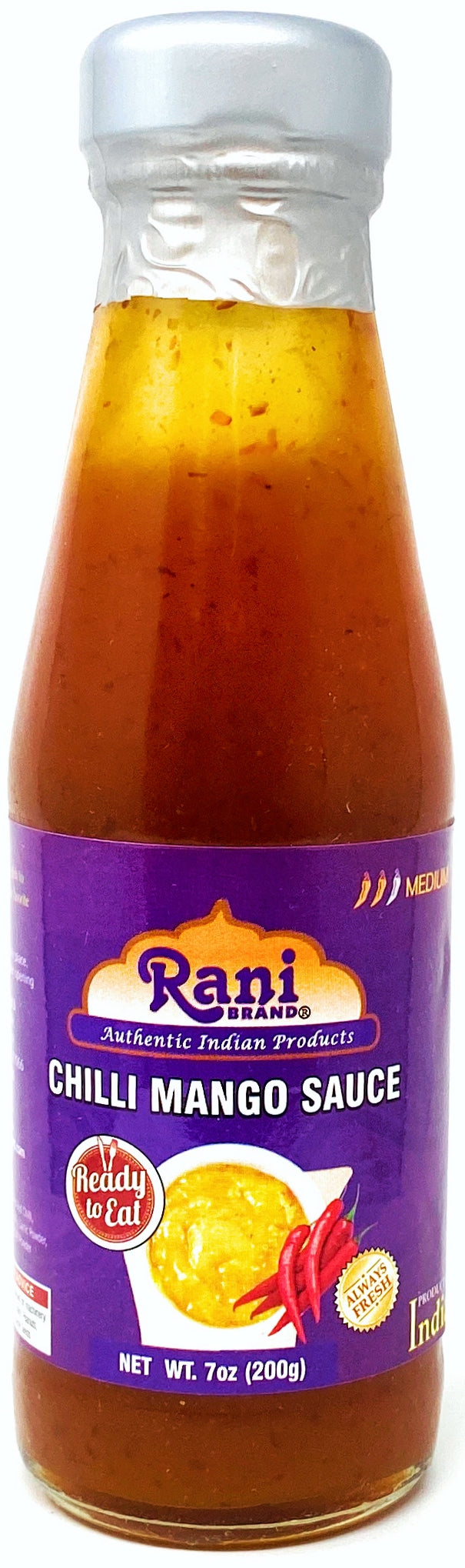 Rani Chilli Mango Sauce (Sweet & Spicy Dipping Sauce) 7oz (200g) Glass Jar, Ready to eat, Vegan ~ Gluten Free | NON-GMO | Indian Origin