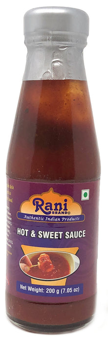 Rani Hot & Sweet Sauce 7oz (200g) Glass Jar, Vegan, Perfect for dipping, Savory Dishes & french fries! ~ Gluten Free | NON-GMO | No Colors | Indian Origin