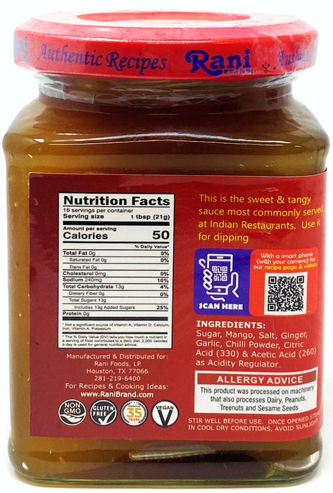 Rani Sweet Mango Chutney (Indian Preserve) 12.3oz (350g) Glass Jar, Re ...