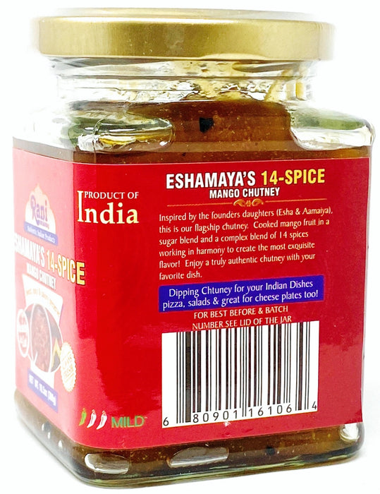 Rani 14-Spice Eshamaya's Mango Chutney (Indian Preserve) 10.5oz (300g) Glass Jar, Ready to eat, Vegan ~ Gluten Free Ingredients, All Natural, NON-GMO