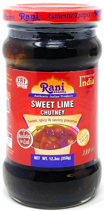 Rani Lime Sweet Mango Chutney (Indian Preserve) 12.5oz (350g) Glass Jar, Ready to eat, Vegan ~ Gluten Free, All Natural, NON-GMO
