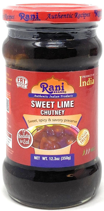 Rani Lime Sweet Mango Chutney (Indian Preserve) 12.5oz (350g) Glass Jar, Ready to eat, Vegan, Pack of 5+1 FREE ~ Gluten Free, All Natural, NON-GMO