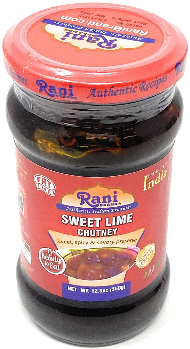 Rani Lime Sweet Mango Chutney (Indian Preserve) 12.5oz (350g) Glass Jar, Ready to eat, Vegan, Pack of 5+1 FREE ~ Gluten Free, All Natural, NON-GMO