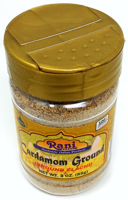 Rani Cardamom (Elachi) Powder 3oz (85g) PET Jar ~ All Natural | No Color added | Gluten Friendly | Vegan | NON-GMO