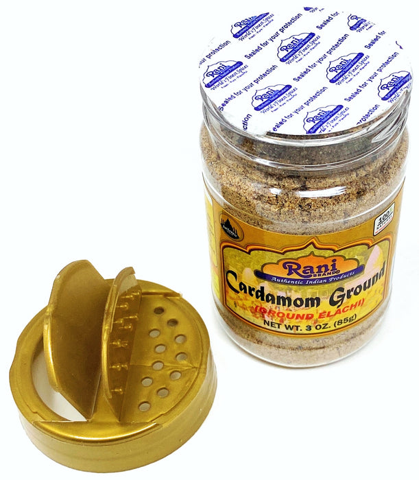 Rani Cardamom (Elachi) Powder 3oz (85g) PET Jar ~ All Natural | No Color added | Gluten Friendly | Vegan | NON-GMO