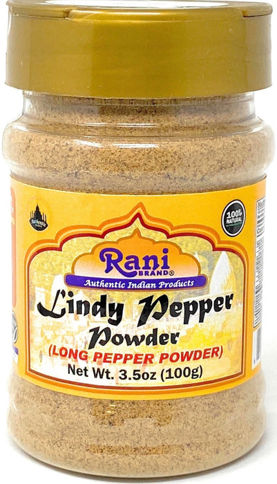 Rani Lindy Pepper Powder (Long Pepper, Piper Longum, Pipli) 3.5oz (100g) PET Jar ~ All Natural | Gluten Friendly | NON-GMO | Vegan | Indian Origin