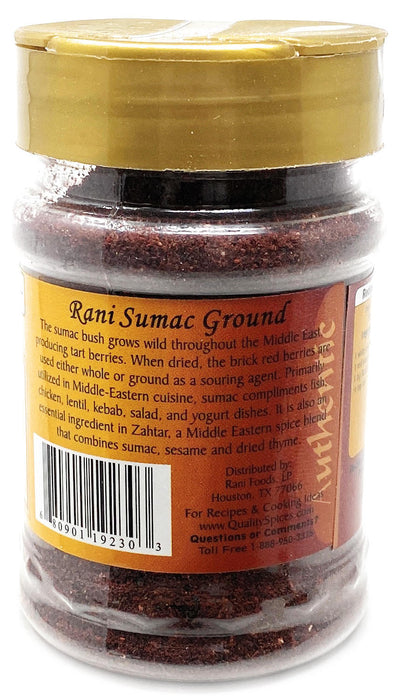 Rani Sumac (Sumak) Spice Ground Powder 3oz (85g) PET Jar ~ All Natural, Salt-Free | Vegan | No Colors | Gluten Friendly | NON-GMO