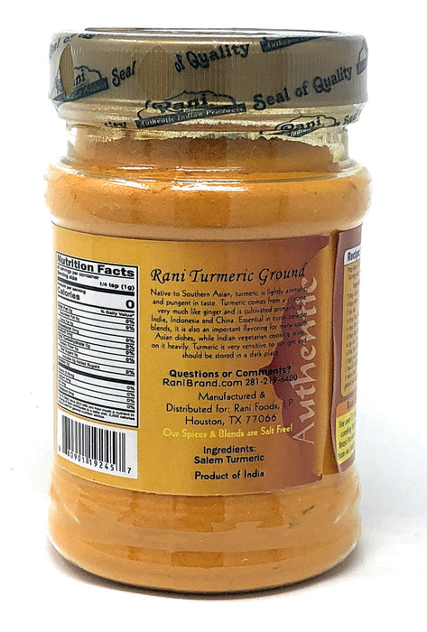 Rani Turmeric (Haldi) Root Powder Spice, (High Curcumin Content) 3oz (85g) PET Jar ~ All Natural | 100% Pure, Salt Free | Vegan | Gluten Friendly | NON-GMO | Indian Origin