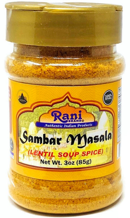 Rani Sambar Masala (Lentil Soup Spice Blend) 3oz (85g) PET Jar ~ Natural | Vegan | No Colors | Gluten Friendly | NON-GMO | Indian Origin