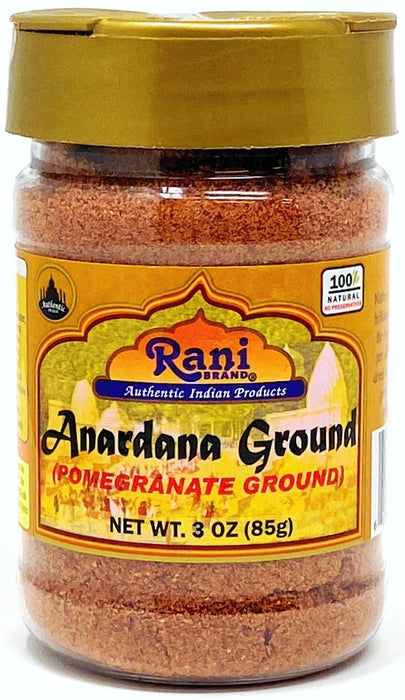 Rani Anardana (Pomegranate) Ground Powder Indian Spice 3oz (85g) PET Jar ~ All Natural | No Color | Gluten Friendly | Vegan | No Salt or fillers