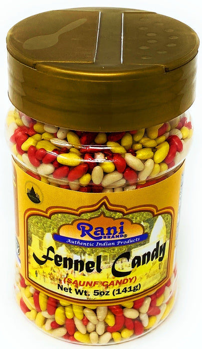 Rani Sugar Coated Fennel Candy 5oz (141g) PET Jar ~ Indian After Meal Digestive Treat | Vegan | Gluten Friendly | NON-GMO | Indian Origin