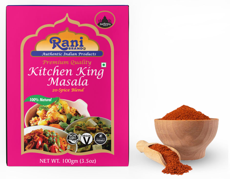 Rani Kitchen King Masala (20-Spice Curry blend) 3.5oz (100g) ~ All Natural | Vegan | No Colors | Gluten Friendly | NON-GMO | Indian Origin
