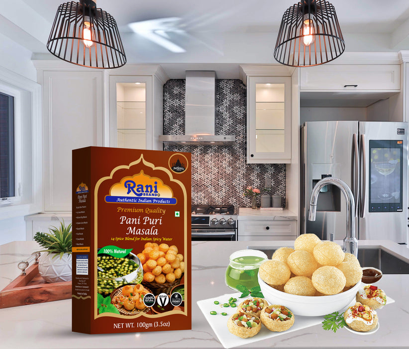 Rani Pani Puri Masala (14-Spice Blend for Indian Spicy Water) 3.5oz (100g) ~ All Natural | Vegan | No Colors | Gluten Friendly | Indian Origin