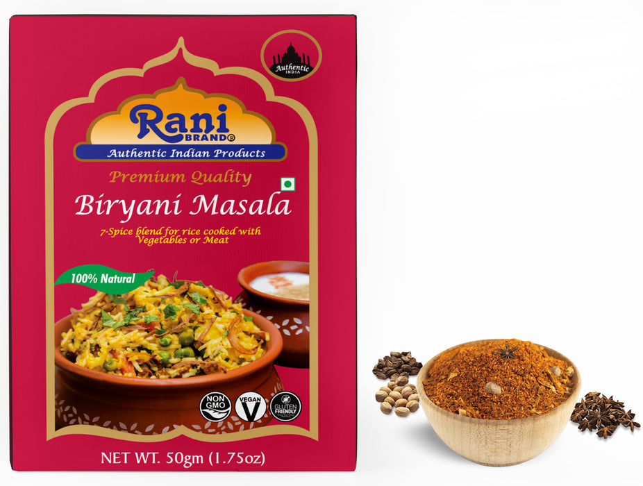 Rani Biryani Masala Curry (7-Spice Blend for Indian Rice Dishes, Pullao / Pilau) 1.75oz (50g) ~ All Natural | Vegan | No Colors | Gluten Friendly