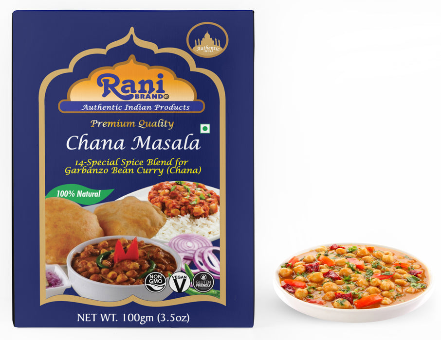 Rani Chana Masala (Garbanzo Curry 15-Spice Blend) 3.5oz (100g) ~ All Natural | Vegan | No Colors | Gluten Friendly | NON-GMO