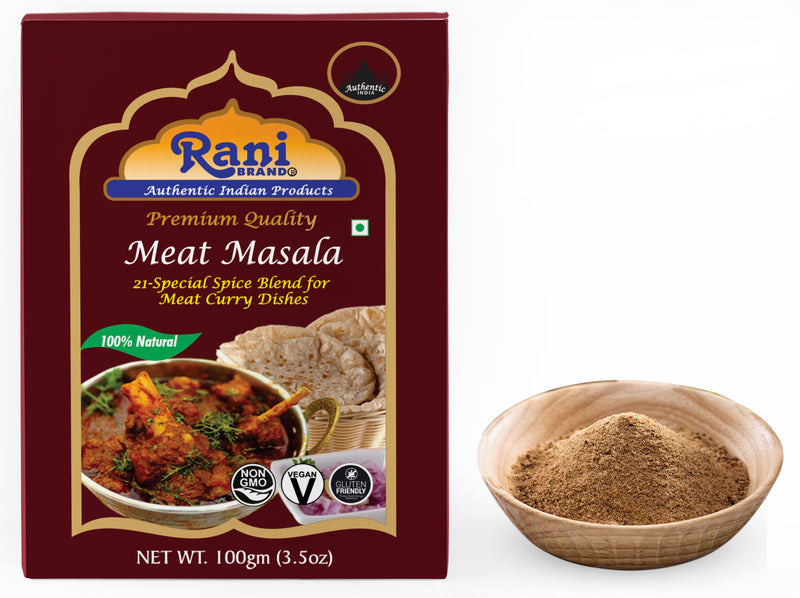 Rani Meat Curry Masala 21-Spice Blend 3.5oz (100g) ~ All Natural | Vegan | No Colors | Gluten Friendly | NON-GMO | Indian Origin