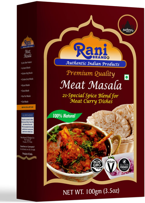 Rani Meat Curry Masala 21-Spice Blend 3.5oz (100g) ~ All Natural | Vegan | No Colors | Gluten Friendly | NON-GMO | Indian Origin