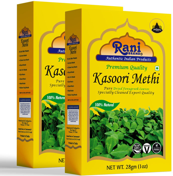 Rani Fenugreek Leaves Dried (Kasoori Methi) 1oz (28g) ~ All Natural | Vegan | Gluten Friendly | NON-GMO | Indian Origin