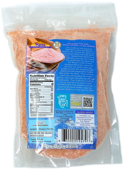 Rani Himalayan Pink Salt (84 Essential Trace Minerals) 800g (28oz) ~ All Natural | Vegan | Gluten Free | NON-GMO (Resealable Pouch)