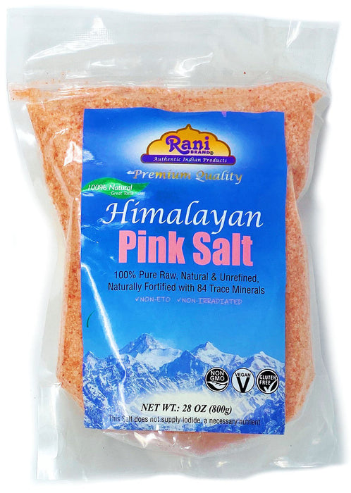 Rani Himalayan Pink Salt (84 Essential Trace Minerals) 800g (28oz) ~ All Natural | Vegan | Gluten Free | NON-GMO (Resealable Pouch)