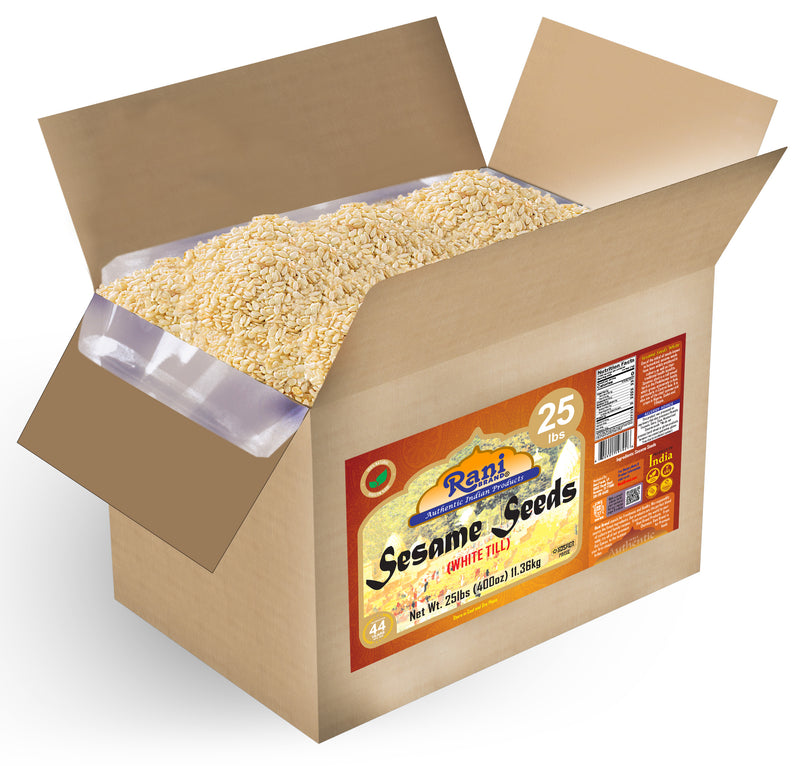 Rani Sesame Seeds Whole White, Hulled (Till) 400oz