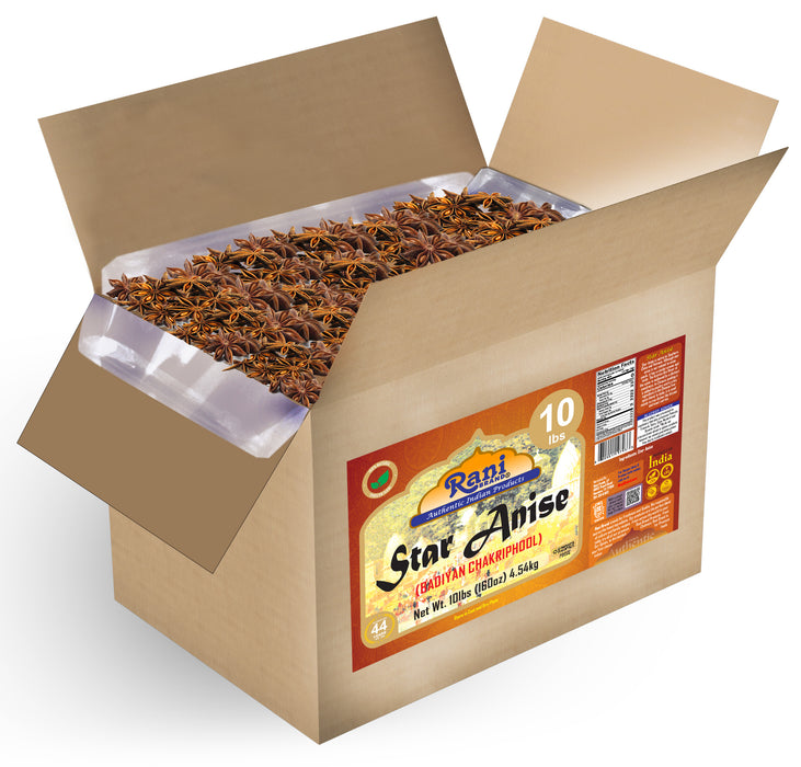 Rani Star Anise Seeds, Whole Pods (Badian Khatai) Spice 160oz (10lbs) 4.54kg Bulk Box ~ All Natural | Gluten Friendly | NON-GMO | Vegan | Indian Origin