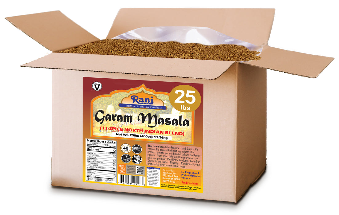 Rani Garam Masala Indian 11-Spice Blend 25lbs (400oz) 11.36kg, Bulk Box ~ All Natural, Salt-Free | Vegan | No Colors | Gluten Friendly | NON-GMO