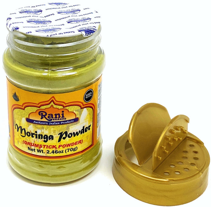 Rani Moringa Powder (Drumstick Powder) 2.46oz (70g) PET Jar ~ 100% Natural | Vegan | Gluten Friendly | NON-GMO | No colors | Indian Origin