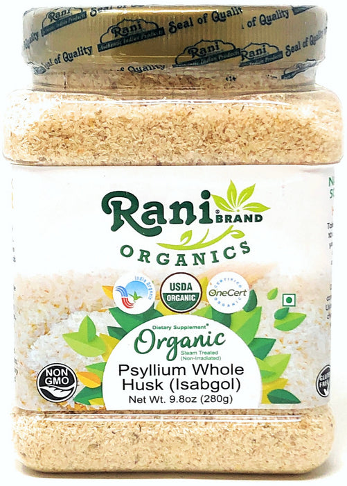 Rani Organic Psyllium Whole Husk Powder (Isabgol) Dietary Fiber Supplement USDA Organic 9.8oz (280g)  All Natural | Vegan | Gluten Friendly | Non-GMO