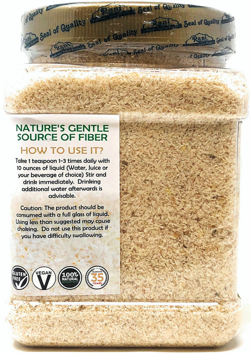 Rani Organic Psyllium Whole Husk Powder (Isabgol) Dietary Fiber Supplement USDA Organic 9.8oz (280g)  All Natural | Vegan | Gluten Friendly | Non-GMO