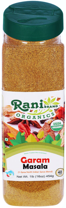 Rani Organic Garam Masala (7-Spice North Indian Spices Blend) 16oz (1lb) 454g PET Jar ~ All Natural | Salt-Free | USDA Certified Organic