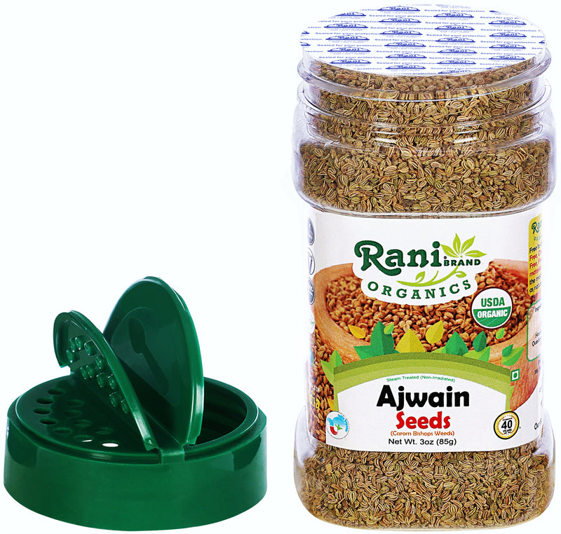 Rani Organic Ajwain Seeds (Carom Bishops Weed) Whole Indian Spice 3oz (85g) PET Jar ~ All Natural | Vegan | Gluten Friendly | USDA Certified Organic