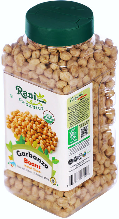 Rani Organic Garbanzo Beans (Kabuli Chana) 28oz (800g) PET Jar ~ All Natural | Vegan | Gluten Friendly | NON-GMO | USDA Certified Organic