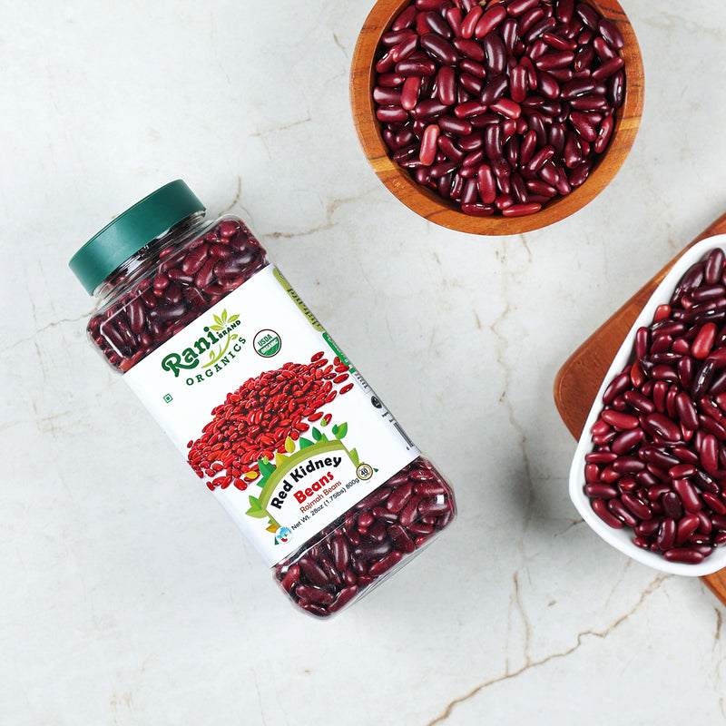 Rani Organic Red Kidney Beans (Rajmah Beans) Light 28oz (800g) PET Jar ~ All Natural | Vegan | Gluten Friendly | NON-GMO | Indian Origin