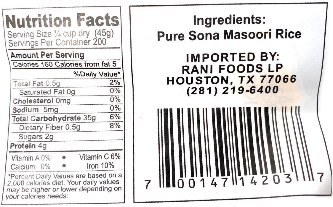 Asian Kitchen Crystal Sona Masoori Aged Rice 4lbs (1.81kg) Short Grain Rice ~ All Natural | Gluten Friendly | Vegan | Indian Origin | Export Quality