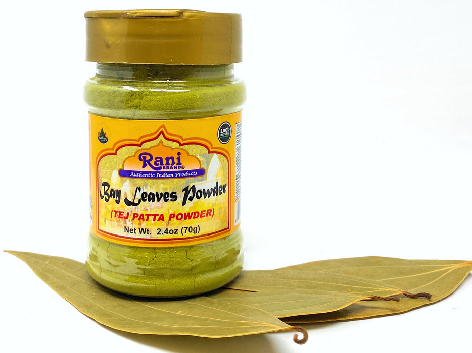 Rani Bay Leaf (Leaves) Powder 2.4oz (70g) PET Jar, All Natural ~ Gluten Friendly | NON-GMO | Vegan | Indian Origin (Tej Patta)