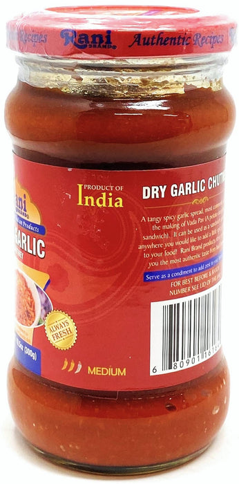 Rani Garlic Chutney 10.5oz (300g) Glass Jar, Ready to Eat ~ All Natural | No Preservatives | Vegan | Gluten Free | NON-GMO | No Colors