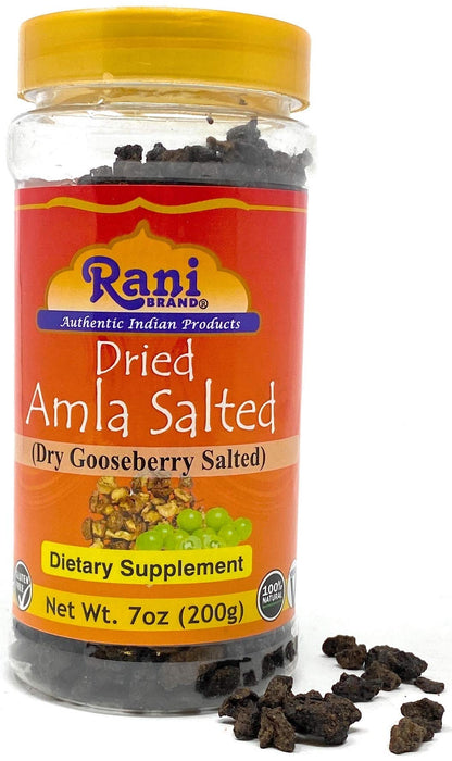 Rani Amla (Indian Gooseberry) Whole Salted Dry 7oz (200g) PET Jar ~ All Natural | Gluten Friendly | Vegan | No Fillers | Non-GMO | Indian Origin
