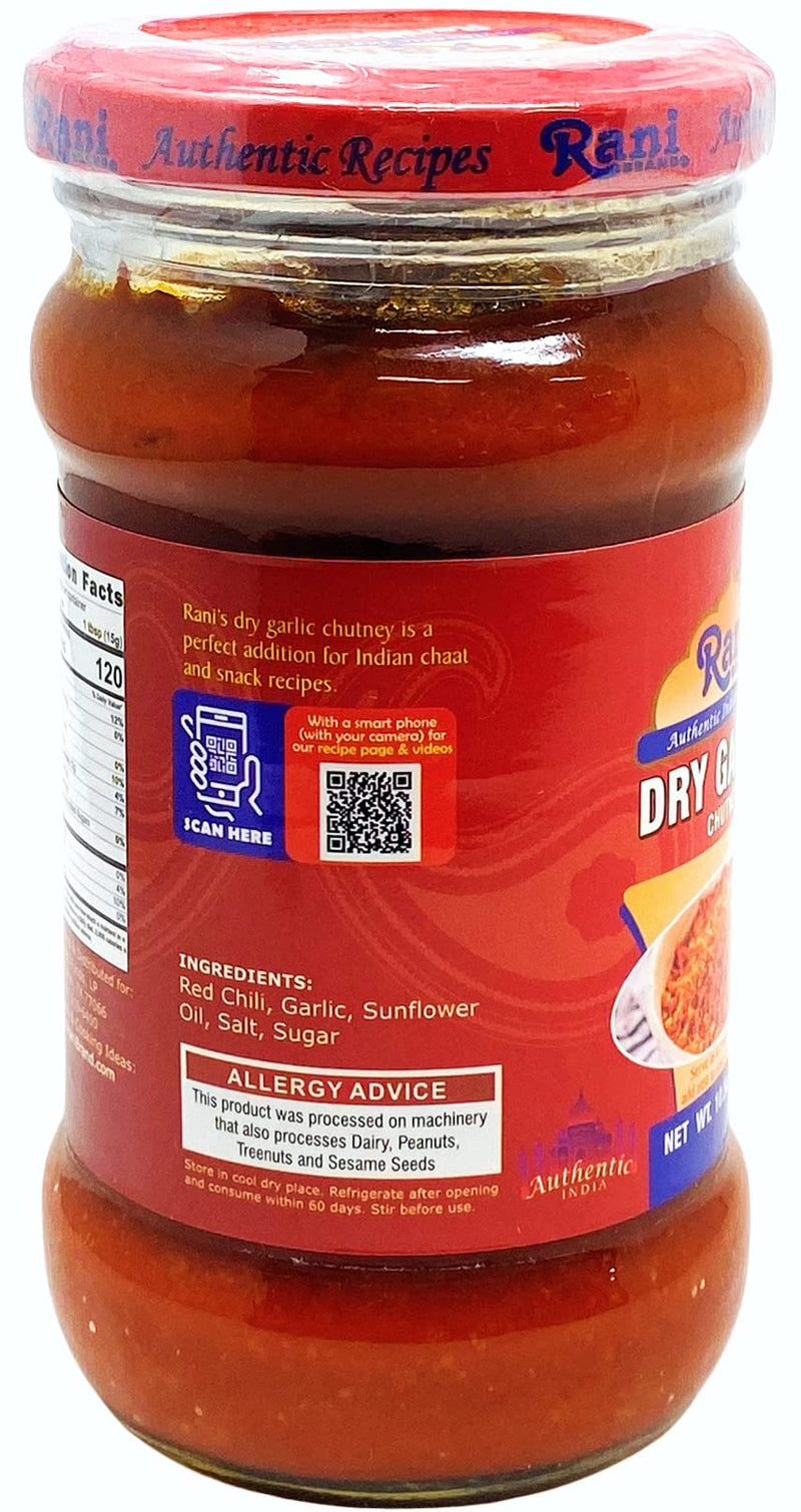 Rani Garlic Chutney 10.5oz (300g) Glass Jar, Ready to Eat ~ All Natural | No Preservatives | Vegan | Gluten Free | NON-GMO | No Colors