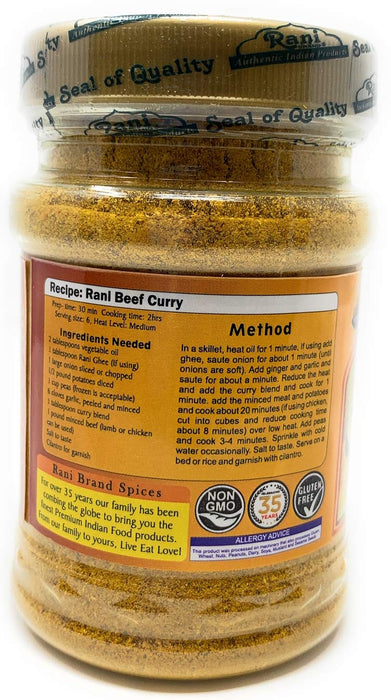 Rani Beef Curry Masala Natural 10-Spice Blend 3oz (85g) PET Jar ~ Salt Free | Vegan | Gluten Friendly | NON-GMO | No Colors | Indian Origin