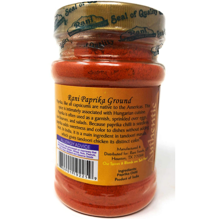 Rani Paprika (Deggi Mirch, Low Heat) Spice Powder, Ground 3oz (85g) PET Jar ~ All Natural, Salt-Free | Vegan | No Colors | Gluten Friendly | NON-GMO | Indian Origin