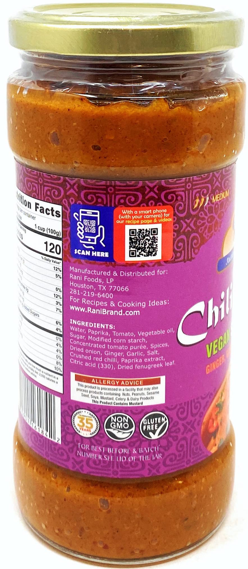 Rani Chili Chicken Vegan Gluten Free Simmer Sauce