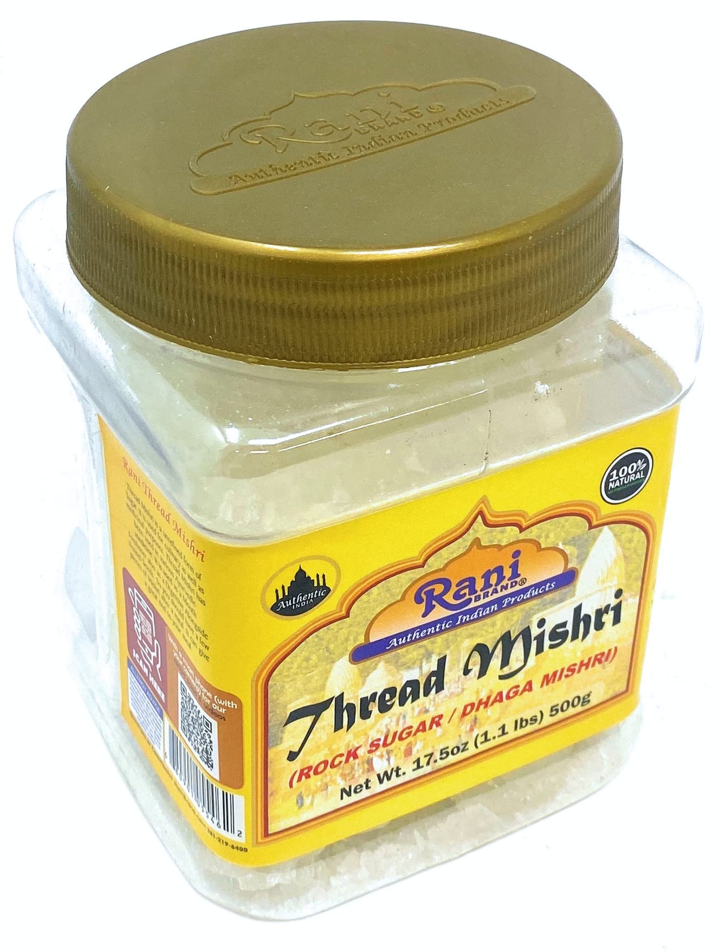 Rani Thread Misri (Rock Sugar / Dhaga Mishri) 17.5oz (1.1lbs) 500g PET ...