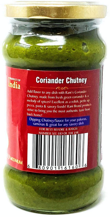 Rani Coriander Chutney 10.5oz (300g) Glass Jar, Ready to Eat ~ Vegan | Gluten Free | NON-GMO | No Colors | Indian Origin