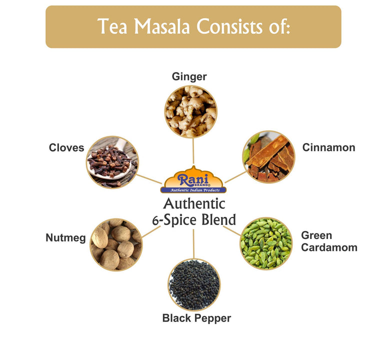 Rani Tea (Chai) Masala 3.5oz (100g) ~ All Natural | Vegan | Gluten Friendly | Salt & Sugar Free | NON-GMO | No Colors
