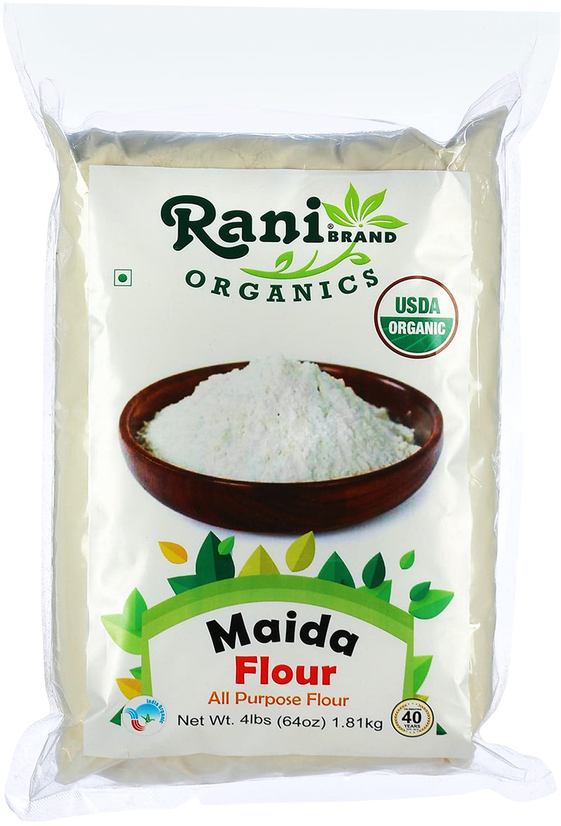 Rani Organic Maida Flour (Indian All Purpose Flour) 64oz (4lbs) 1.81kg Bulk ~ All Natural | Vegan | NON-GMO | Indian Origin | USDA Certified Organic