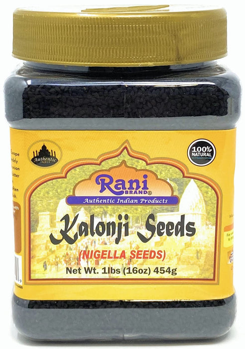 Rani Kalonji Seeds Whole (Black Seed, Nigella Sativa, Black Cumin) 16oz (1lb ) 454g PET Jar ~ All Natural | Gluten Friendly | NON-GMO | Vegan